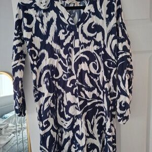 F&F Navy and White Long Sleeve Dress